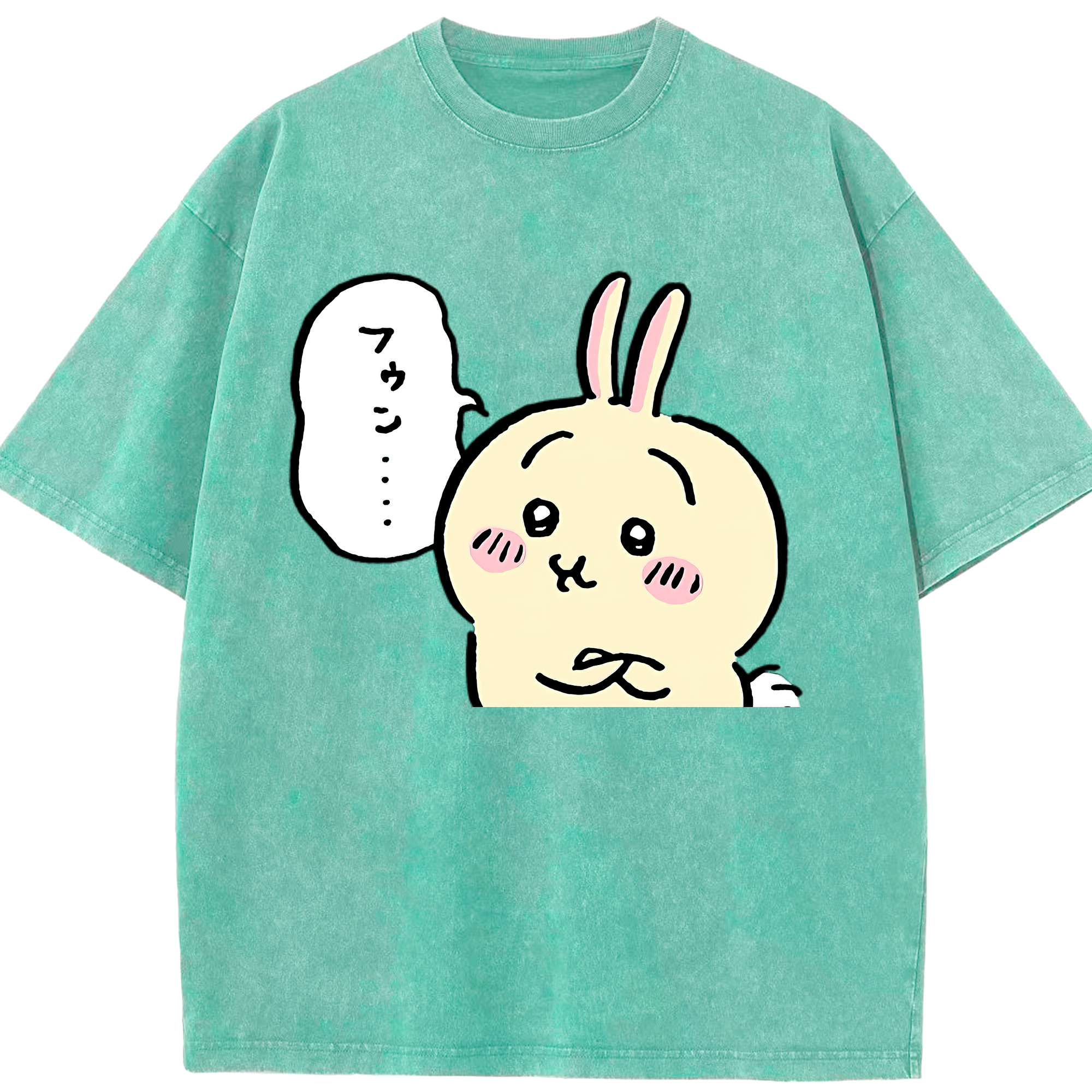 （画像用） ちいかわ うさぎ Chii-kawa usagi 綿100% ヴィンテージ風 半袖Tシャツ（フロントプリント）